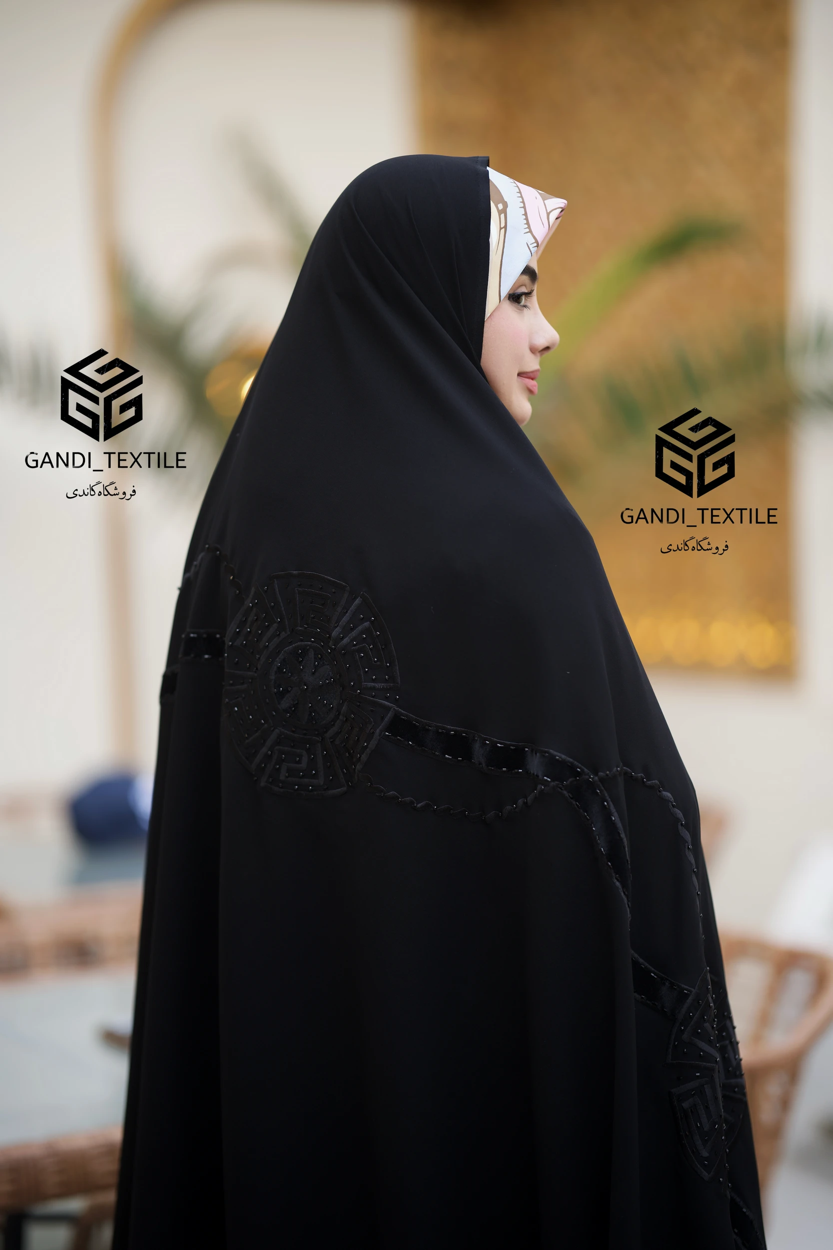 IMG_0207 - 1. Gandi H2500 چادر مشکی تیکه دوزی - تصویر 1
